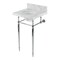 Kingston Brass 19 Carrara Marble Console Sink with Brass Legs 4 Faucet Drillings, Marble WhitePolished Chrome KVPB1917M341ST - alternate 1